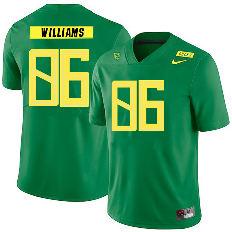 2019 Men #86 Korbin Williams Oregon Ducks College Football Jerseys Sale-Green - Click Image to Close